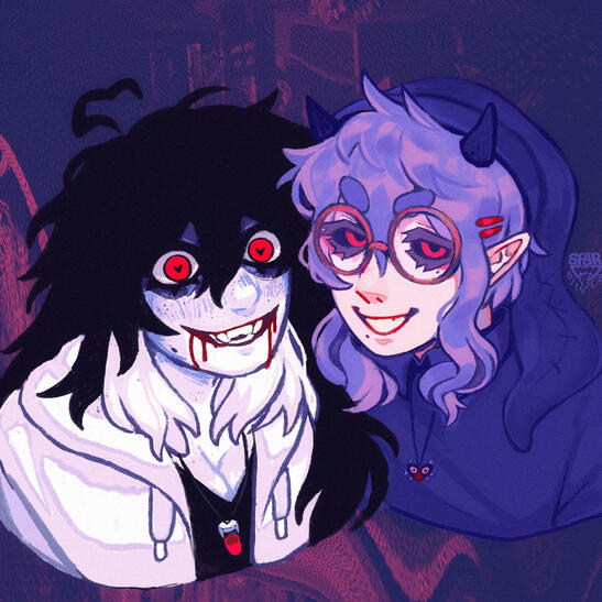 Grelle Sutcliff from Black Butler with the trans flag behind her.